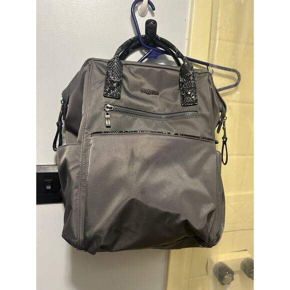 Baggallini Soho Backpack Charcoal Grey Laptop Purse Bag Carry On Travel RFID - Picture 1 of 5